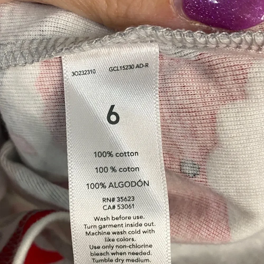 Carter's black Santa PJ top- Size 6